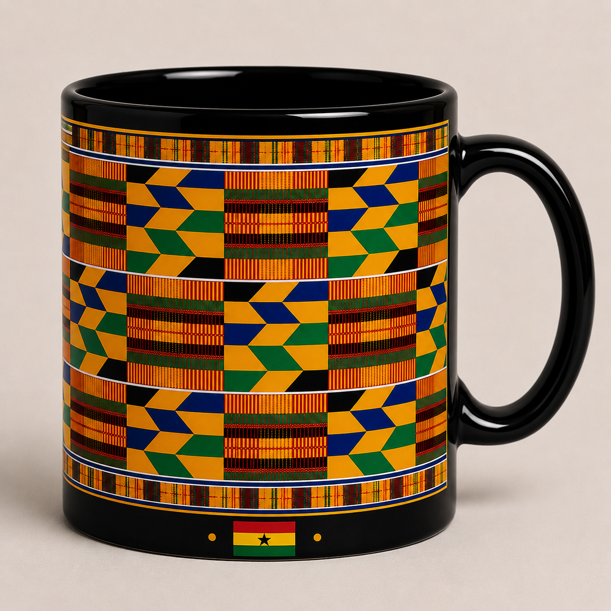 Mug Kente du Ghana – Noir